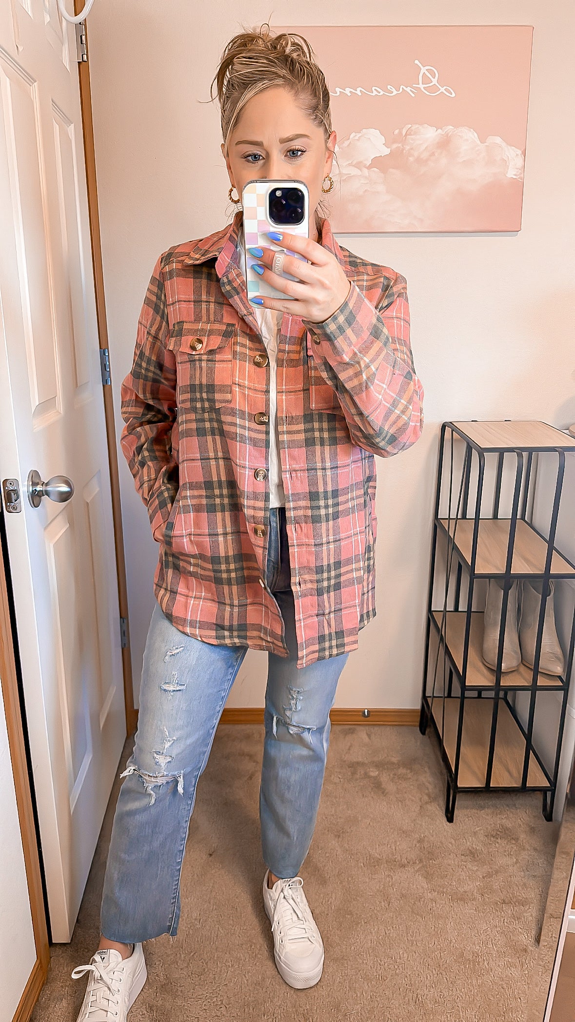 Rose Plaid Flannel