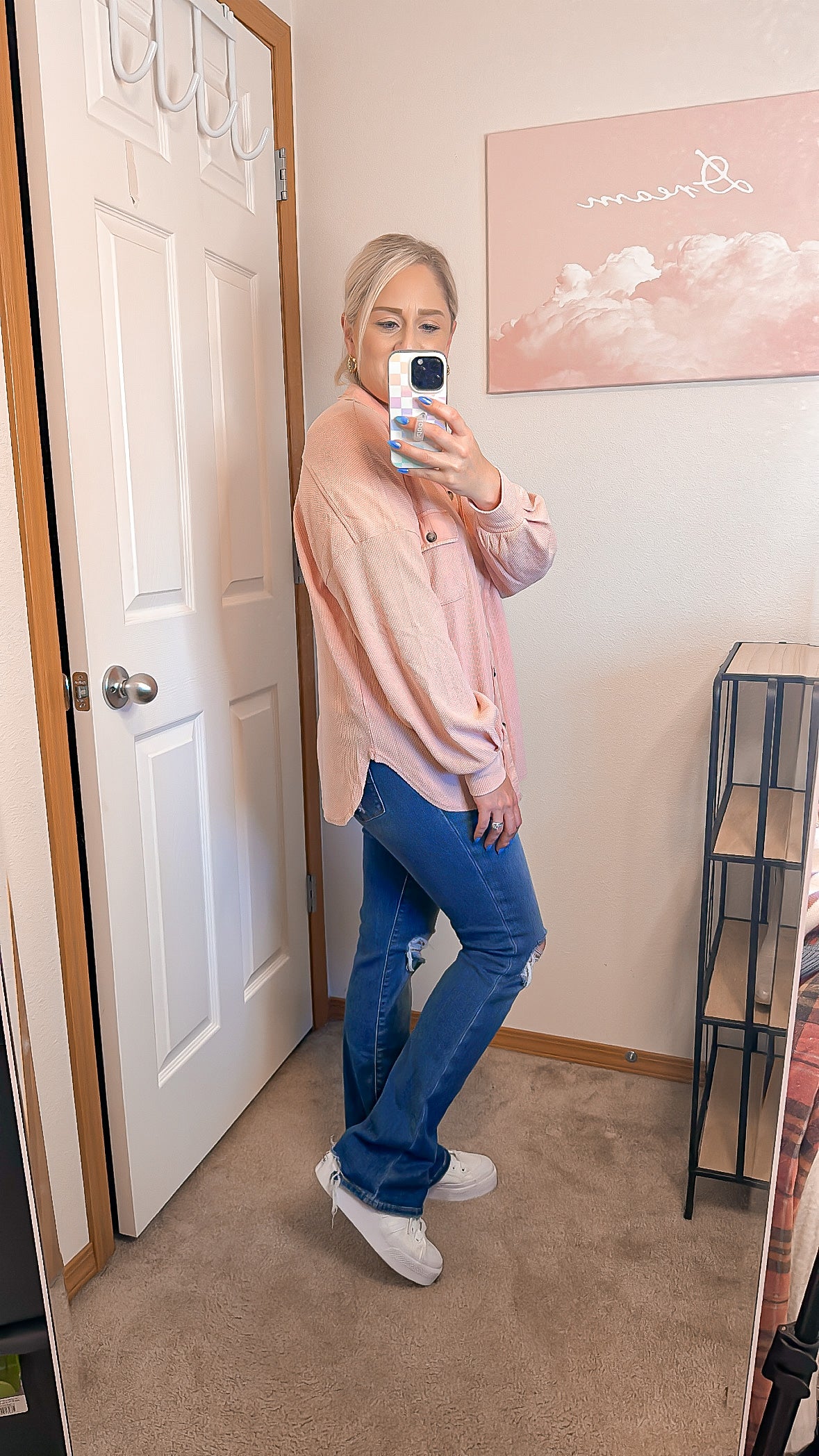 Washed Frayed Button Jacket