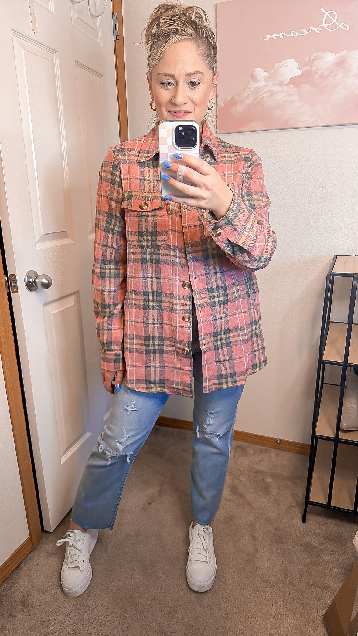 Rose Plaid Flannel