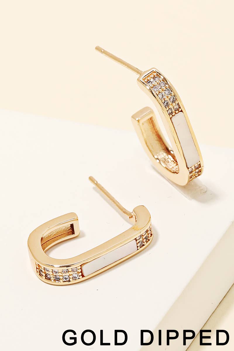 Gold Dipped Oval Huggie Hoop Earrings