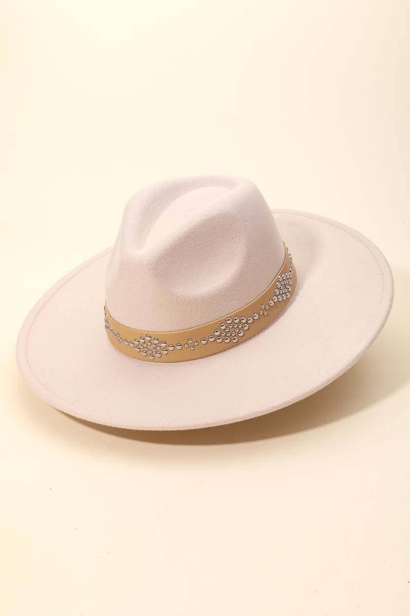 Metallic Studded Strap Cowboy Hat