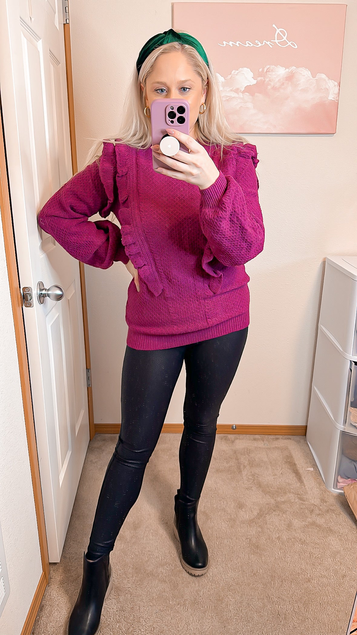 RUFFLED SWEATER PULLOVER