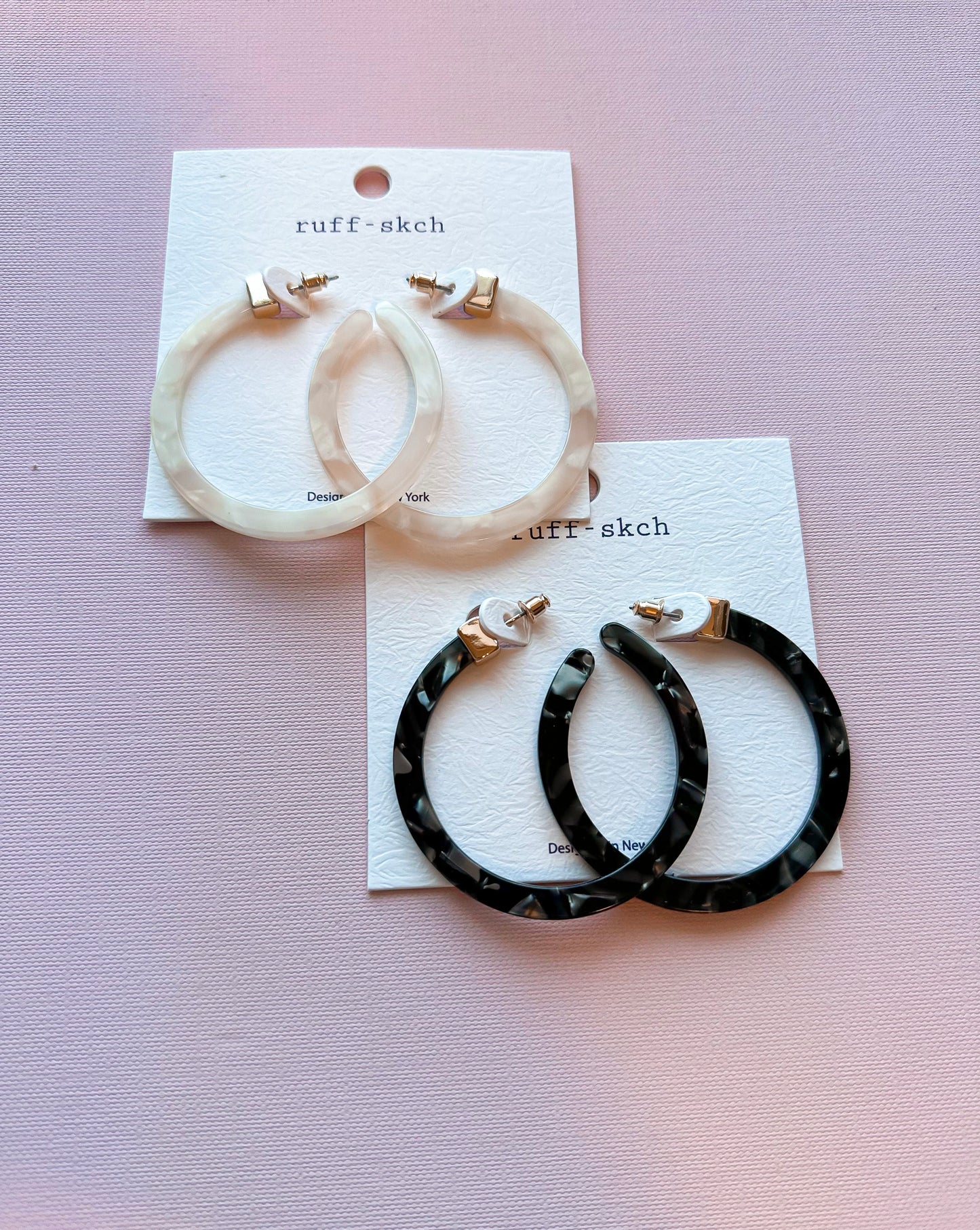 Acetate cutout Hoop Earrings