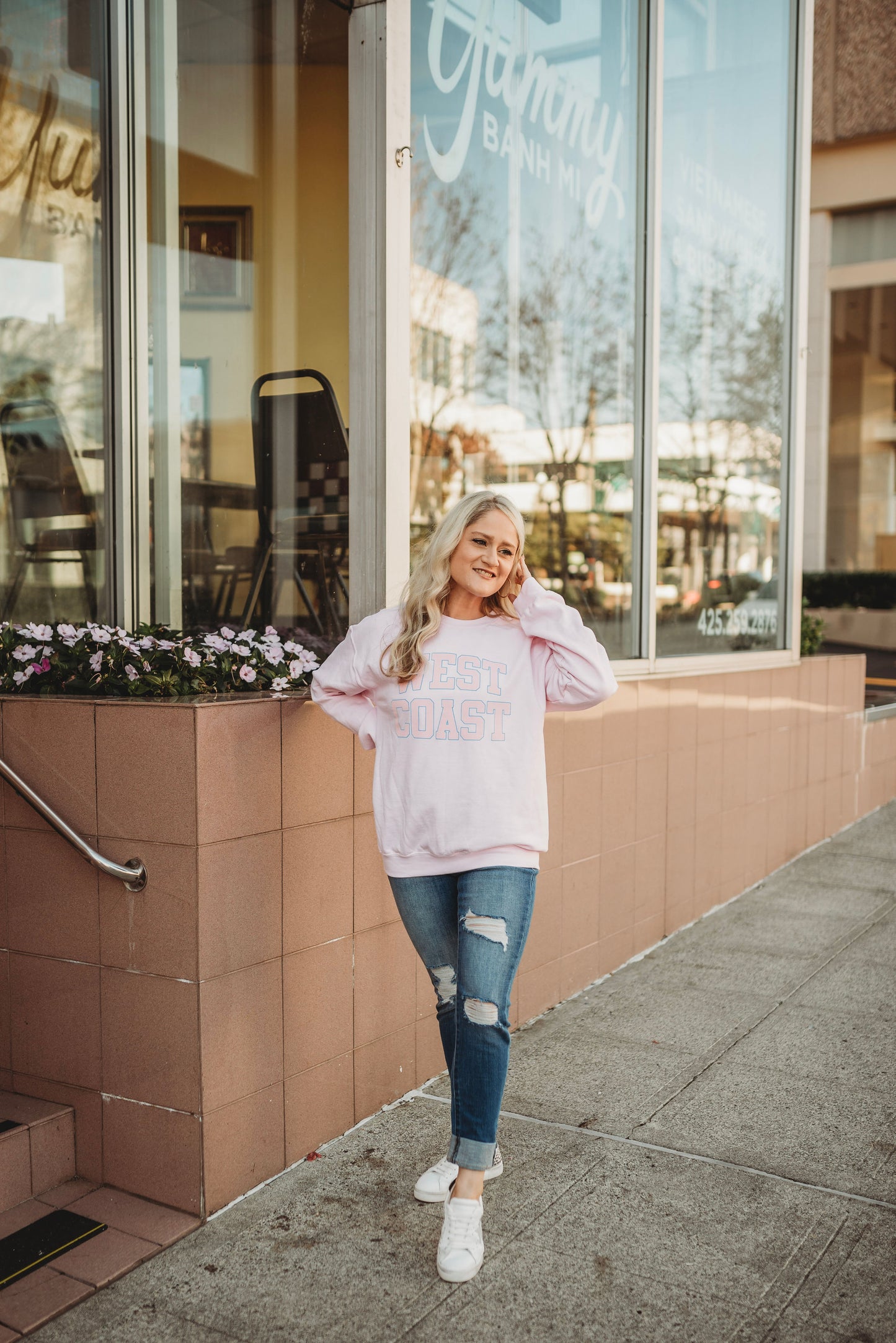 West Coast Graphic Pink Sweatshirt