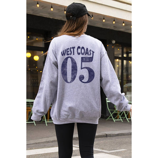 WEST COAST  VINTAGE GRAPHIC  SWEATSHIRTS: HEATHER GREY / S