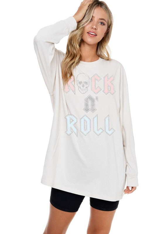 Long-Sleeve 'Rock n' Roll' Graphic
